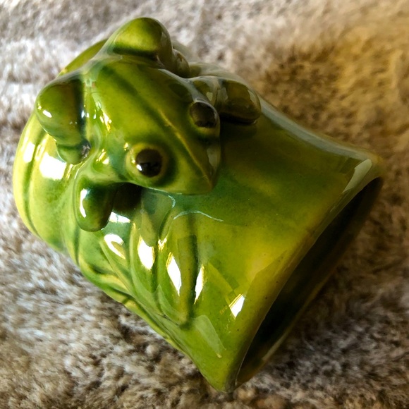 Other - Frog climbing Bamboo Mini planter